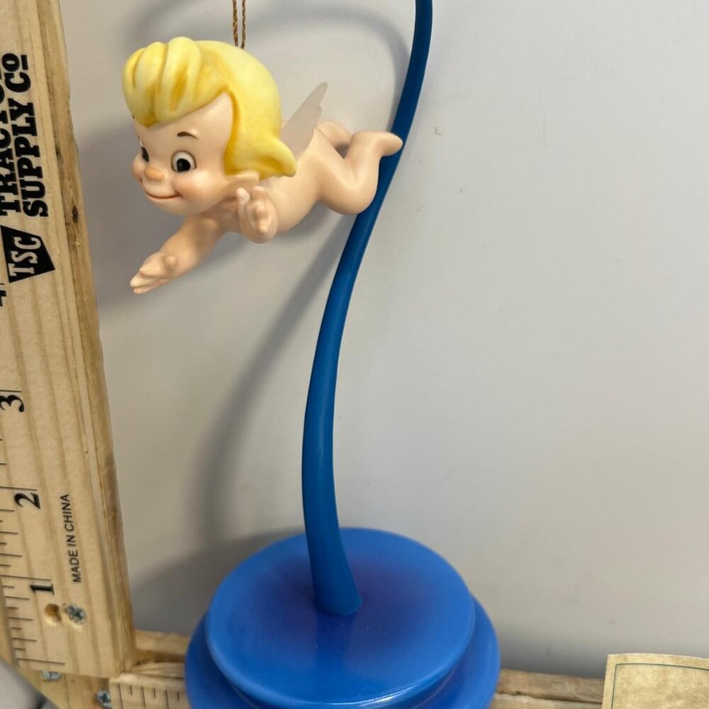 WDCC Flying Cupid Ornament Stand Classics Walt Disney Collection Blue Yellow - Picture 2 of 2